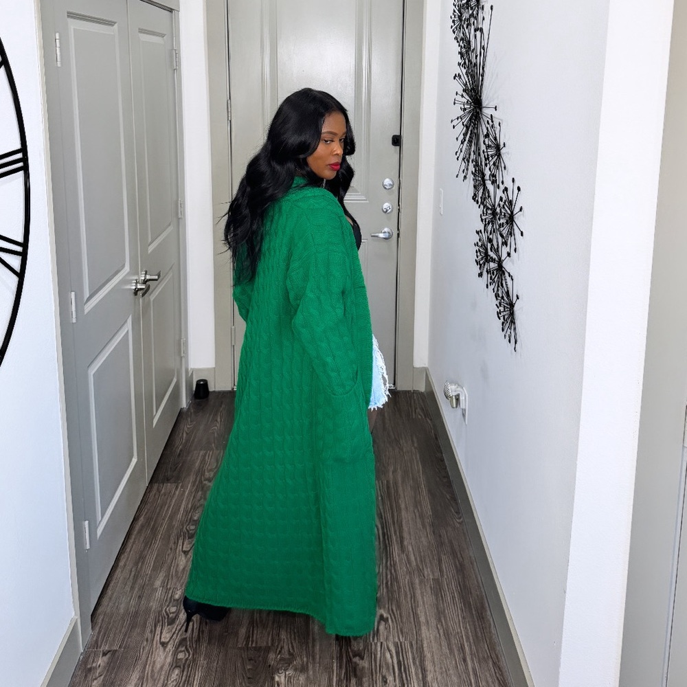 Cable Knitted Longline Cardigan